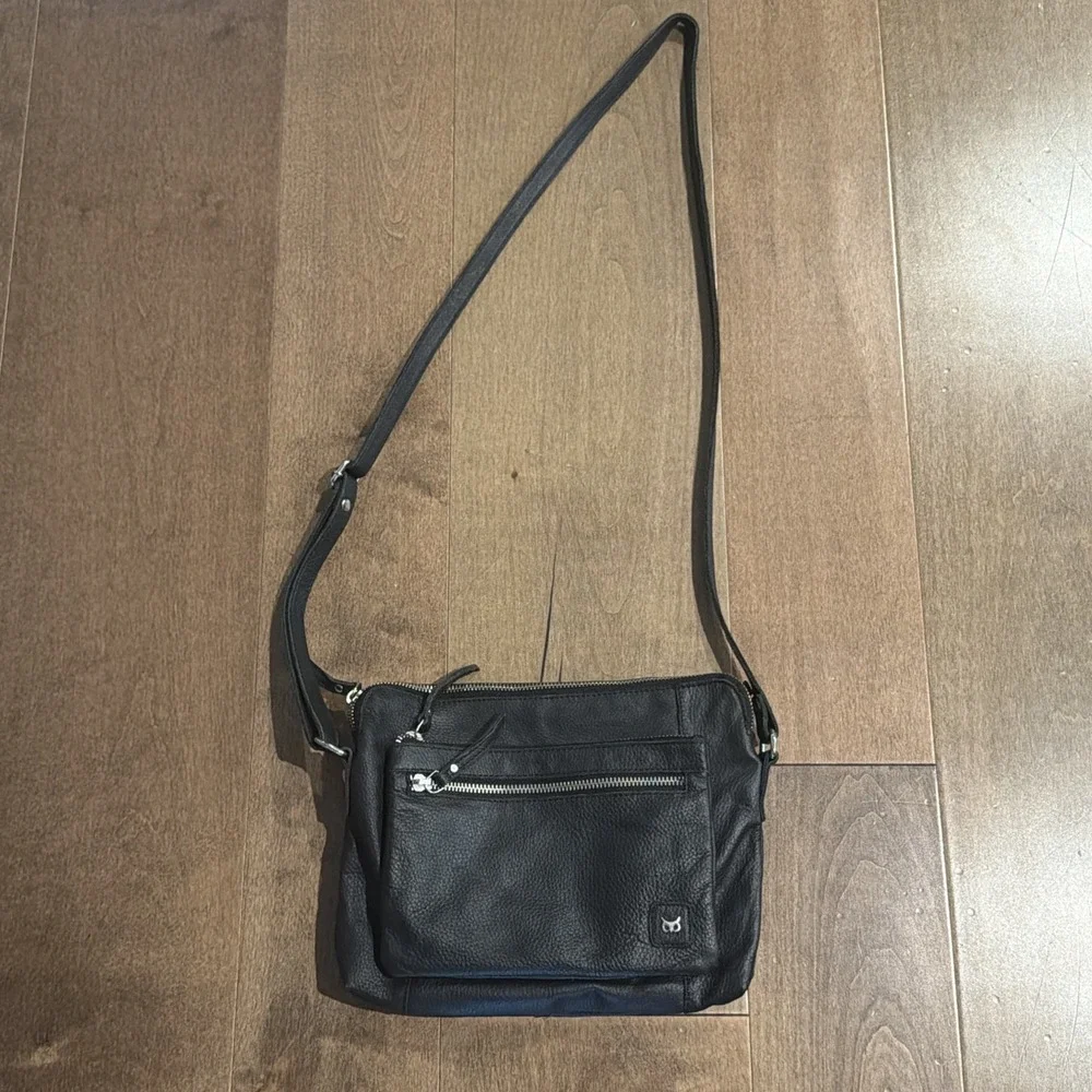 Crossbody Bag Wise Owl Genuine Leather Adjustable Strap Zipper Used - Picture 1 of 5